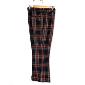 70’s Retro black red green white Plaid Pants Dress Slacks 34“ x 27.75” VTG
